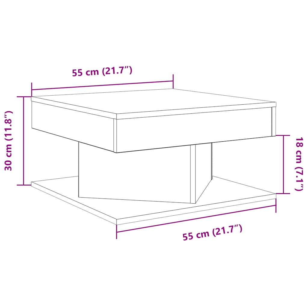 vidaXL Coffee Table Artisan Oak 55x55x30 cm Engineered Wood