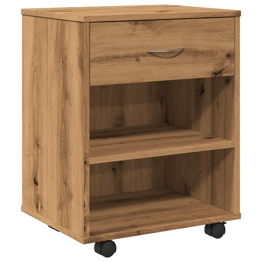 vidaXL Rolling Cabinet Artisan Oak 46x36x59 cm Engineered Wood