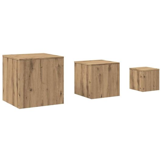 vidaXL Side Tables 3 pcs Artisan Oak Engineered Wood