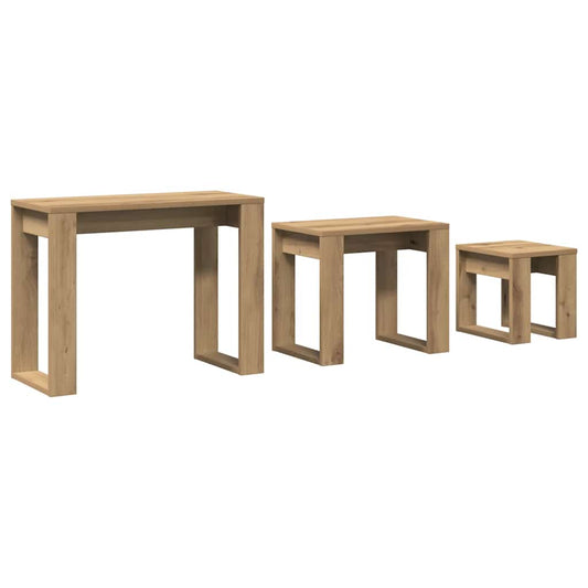 vidaXL Nest of Tables 3 pcs Artisan Oak Engineered Wood