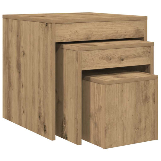 vidaXL Nesting Tables 3 pcs Artisan Oak Engineered Wood