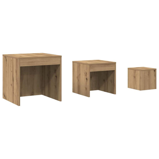 vidaXL Nesting Tables 3 pcs Artisan Oak Engineered Wood