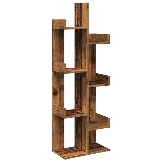 vidaXL Book Cabinet Old Wood 48x25,5x140 cm Engineered Wood