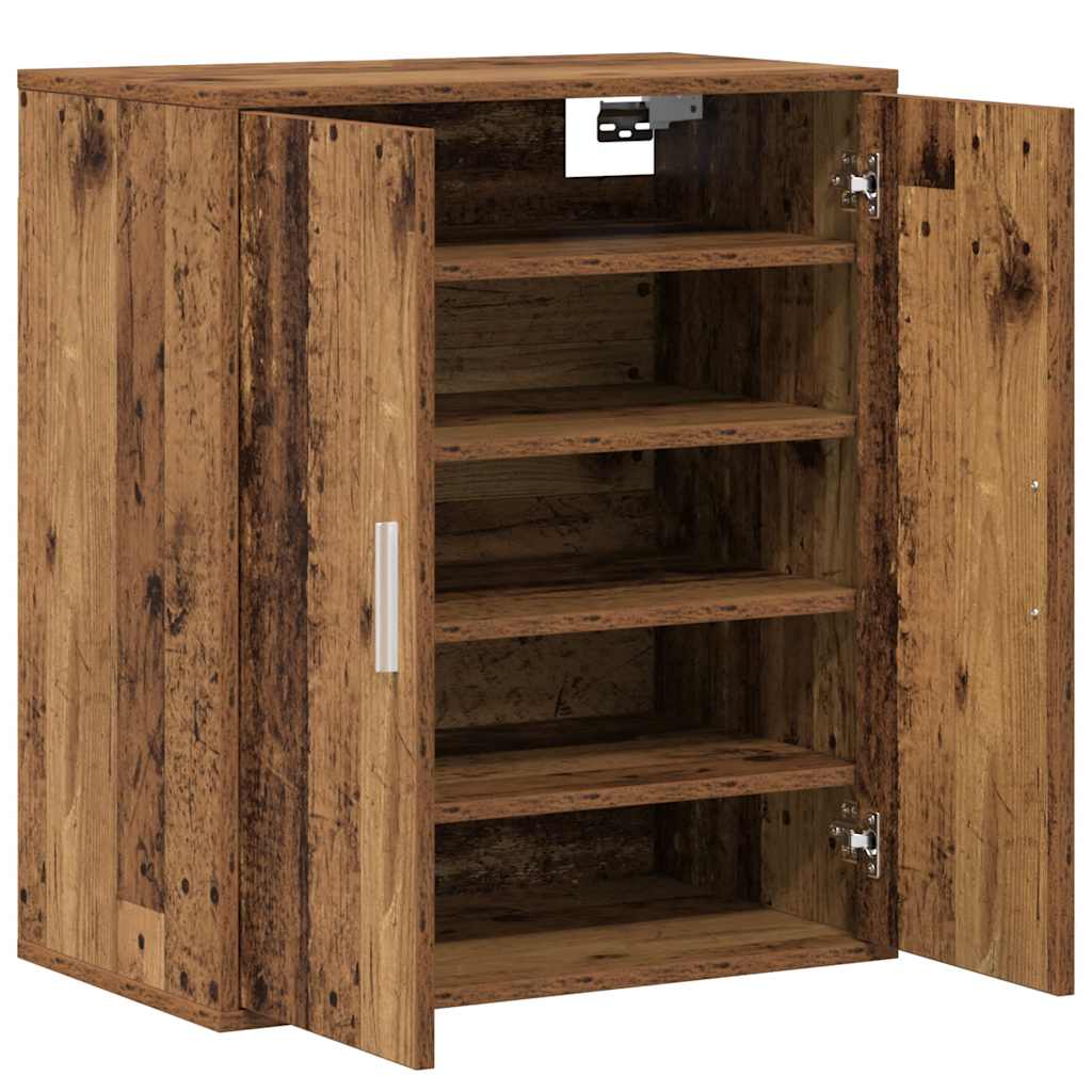 vidaXL Shoe Cabinet Old Wood 60x35x70 cm Engineered Wood