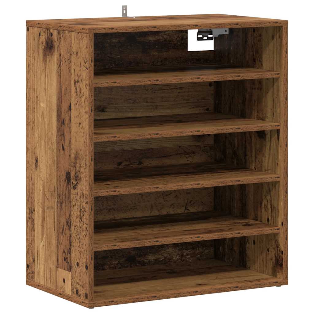 vidaXL Shoe Cabinet Old Wood 60x35x70 cm Engineered Wood