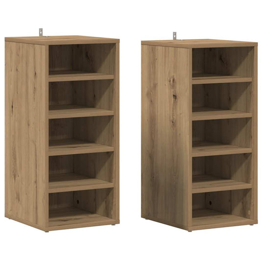 vidaXL Shoe Cabinets 2 pcs Artisan Oak 32x35x70 cm Engineered Wood