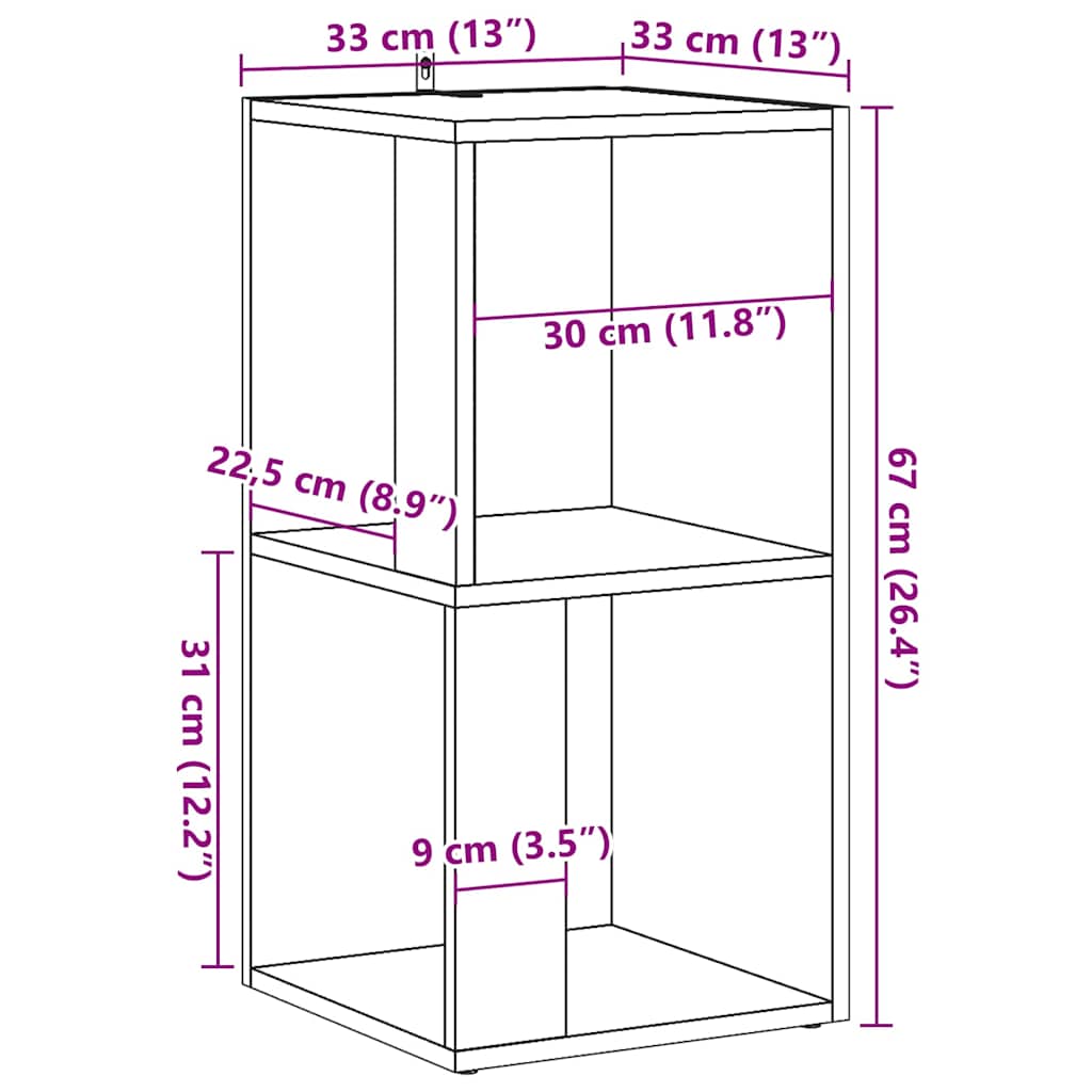 vidaXL Corner Cabinet Old Wood 33x33x67 cm Engineered Wood