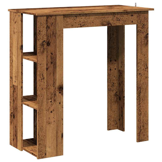 vidaXL Bar Table with Shelf Old Wood 102x50x103,5 cm Engineered Wood