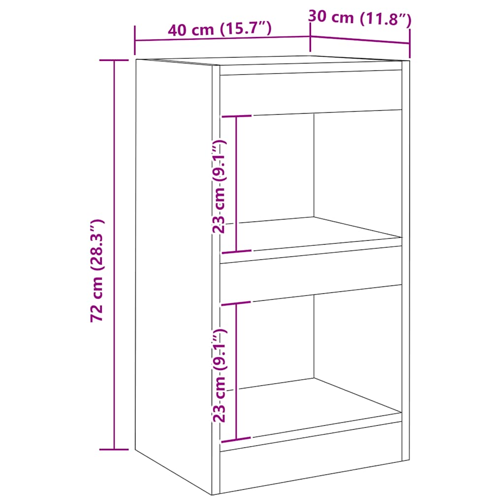 vidaXL Book Cabinet/Room Divider Artisan Oak 40x30x72 cm