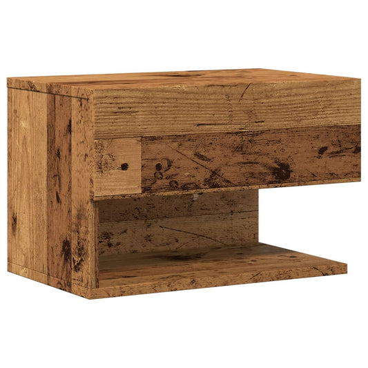 vidaXL Wall-mounted Bedside Cabinet Old Wood