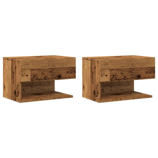 vidaXL Wall-mounted Bedside Cabinets 2 pcs Old Wood