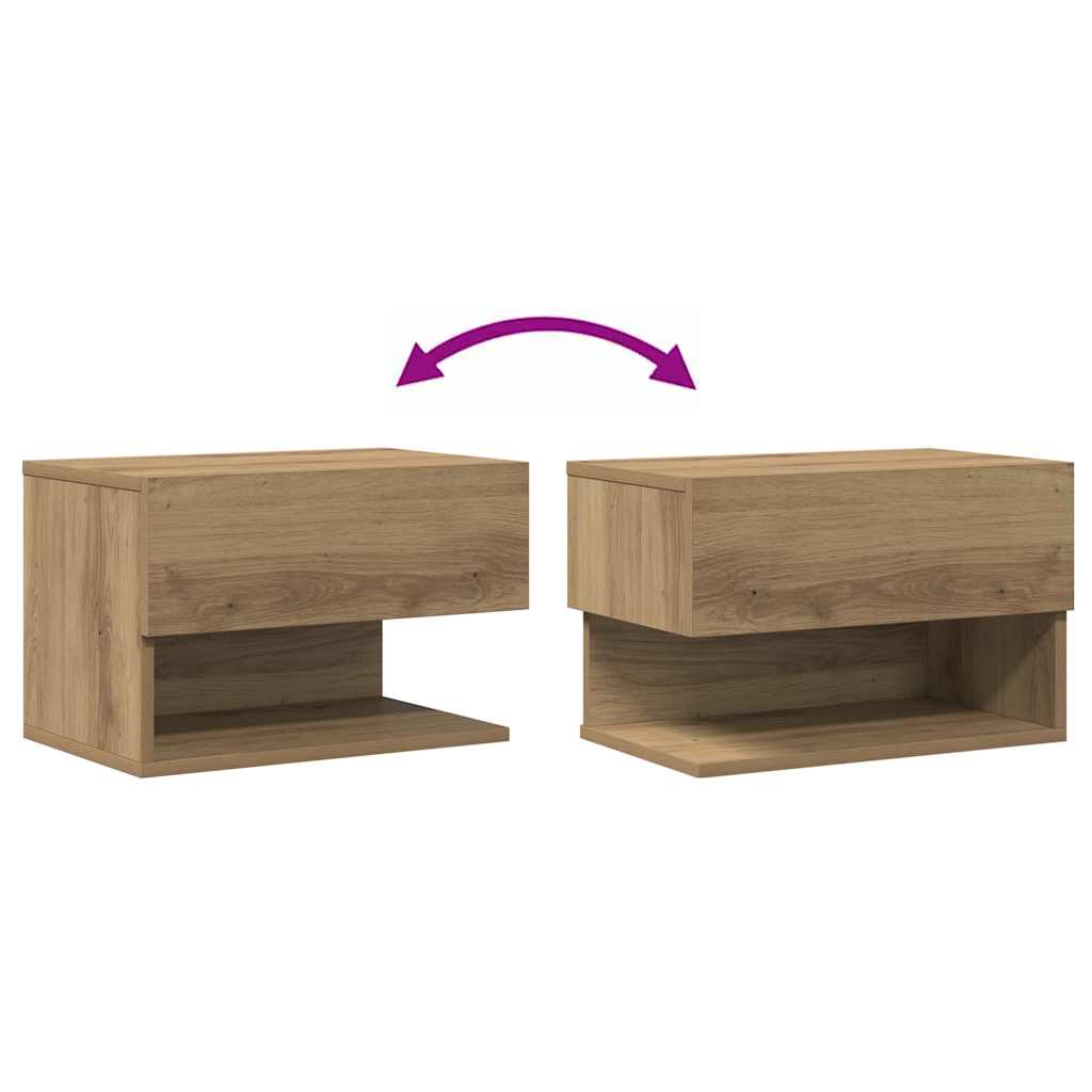 vidaXL Wall-mounted Bedside Cabinets 2 pcs Artisian Oak