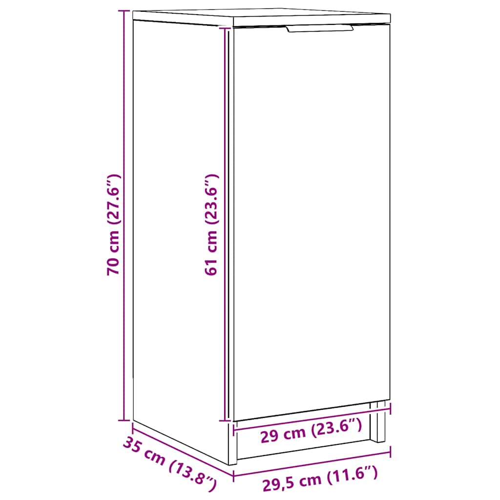 vidaXL Shoe Cabinet Artisan Oak 29.5x35x70 cm Engineered Wood
