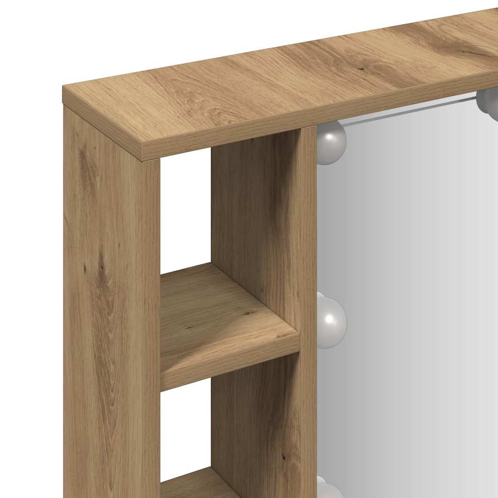 vidaXL Mirror Cabinet with LED Artisan Oak 76x15x55 cm Engineered Wood