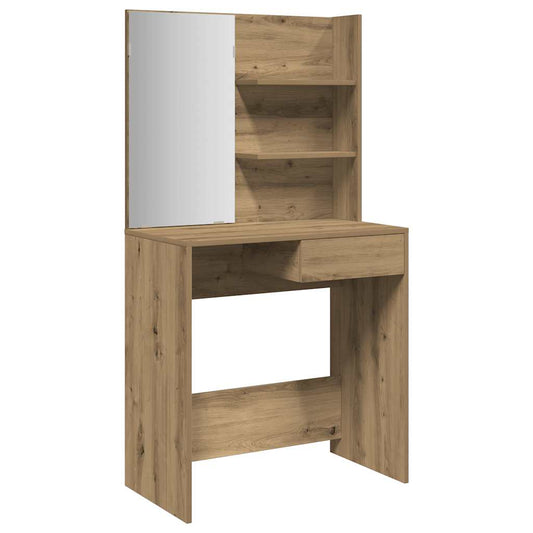 vidaXL Dressing Table with Mirror Artisan Oak 74,5x40x141 cm