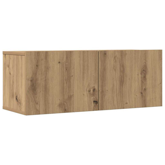 vidaXL 2 Piece Wall-mounted TV Cabinet Set Artisian Oak 80x30x30 cm
