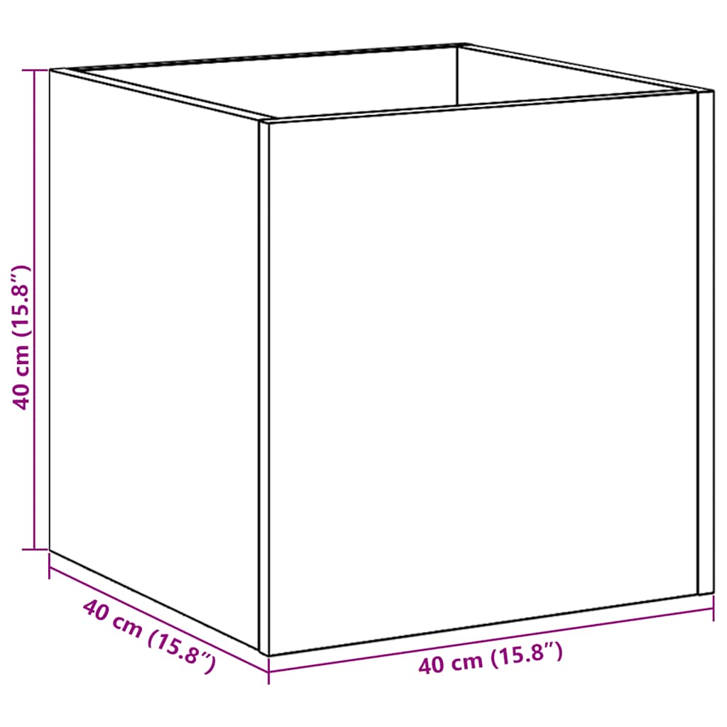 vidaXL Planter Box Artisan Oak 40x40x40 cm Engineered Wood