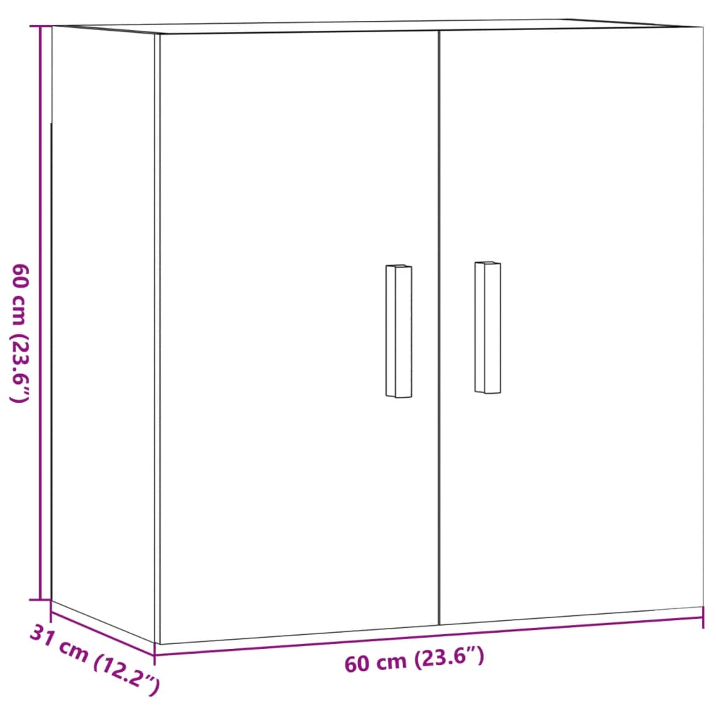 vidaXL Wall Cabinet Old Wood 60x31x60 cm Engineered Wood