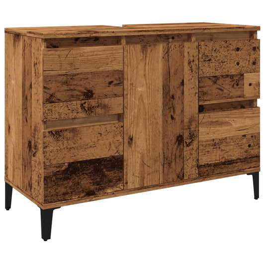 vidaXL Sink Cabinet Old Wood 80x33x60 cm Engineered Wood