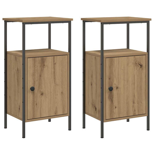 vidaXL Bedside Cabinets 2 pcs Artisan Oak 41x31x80 cm Engineered Wood