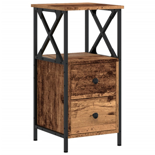 vidaXL Bedside Cabinet Old Wood 34x35,5x70 cm Engineered Wood