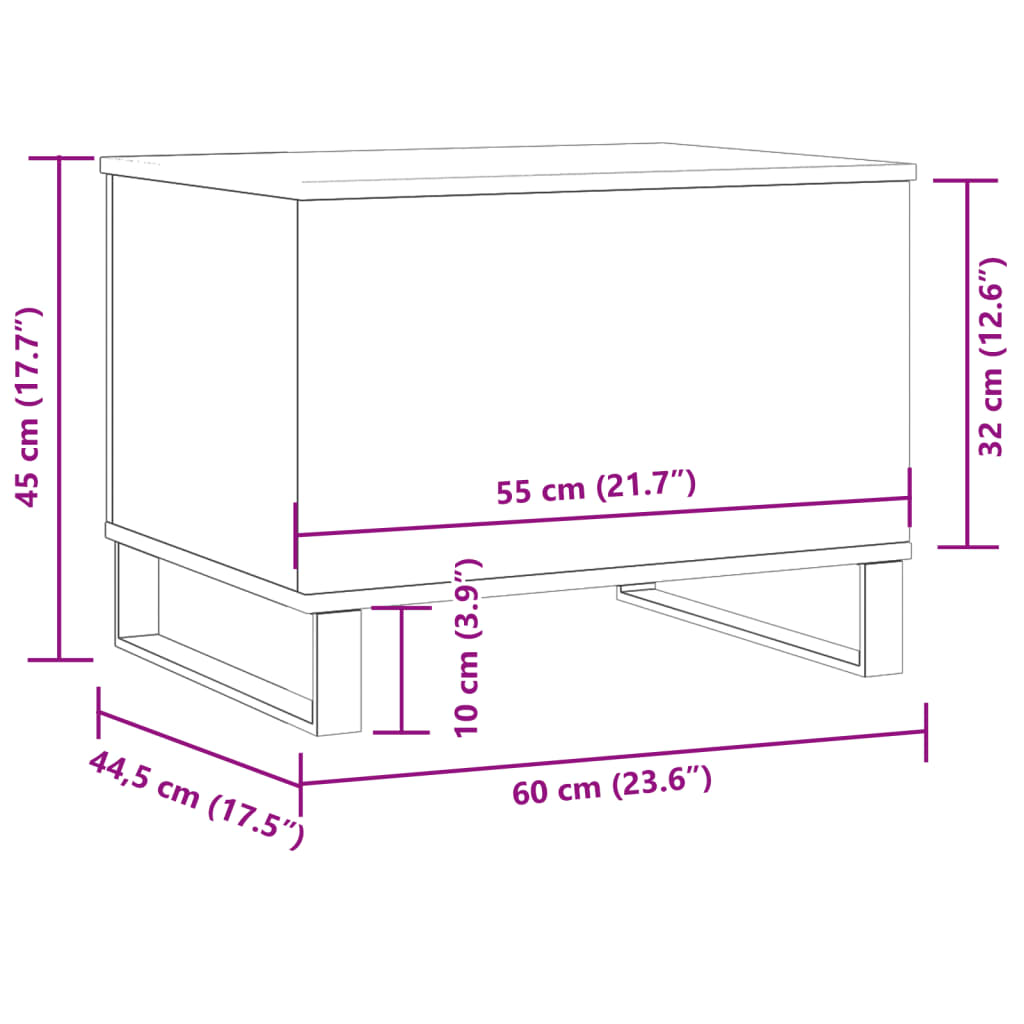 vidaXL Coffee Table Old Wood 60x44.5x45 cm Engineered Wood