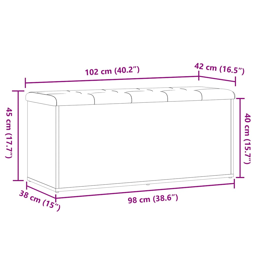 vidaXL Storage Bench Old Wood 102x42x45 cm Engineered Wood