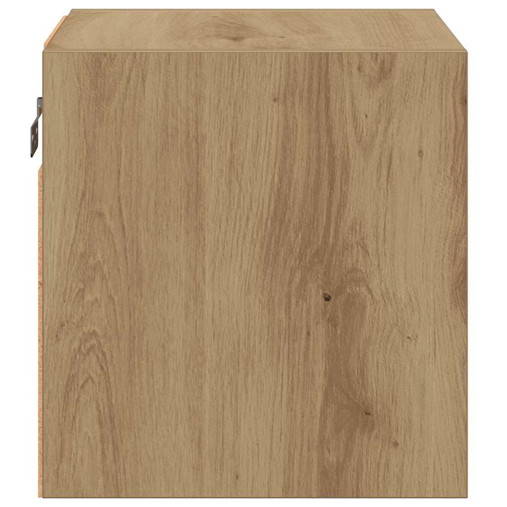 vidaXL TV Wall Cabinet with LED Lights Artisan Oak 30x28,5x30 cm