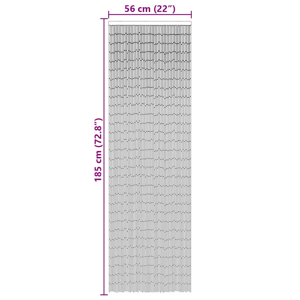 vidaXL Insect Door Curtain for Campervan Dark Grey 56x185 cm Bamboo