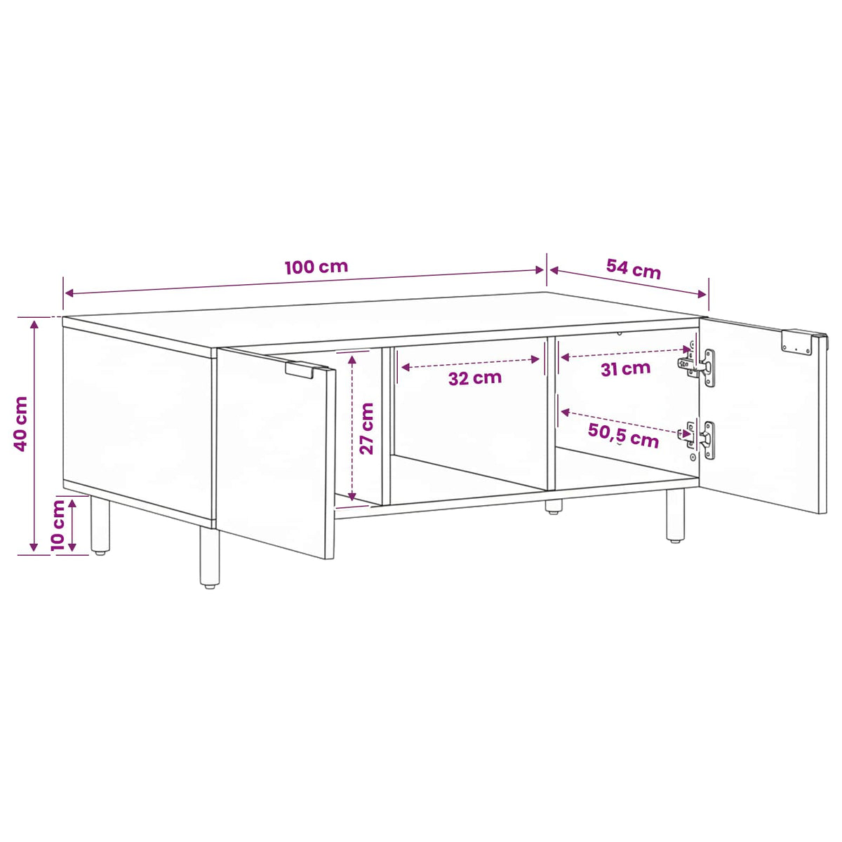 vidaXL Coffee Table Black 100x54x40 cm Engineered Wood