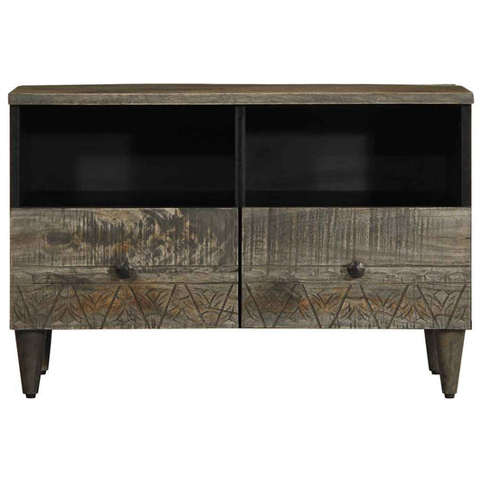 vidaXL TV Cabinet Light Grey 70x33.5x46 cm Solid Wood Mango
