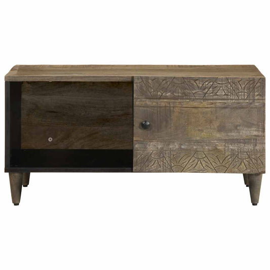 vidaXL Coffee Table Light Grey 80x50x40 cm Solid Wood Mango
