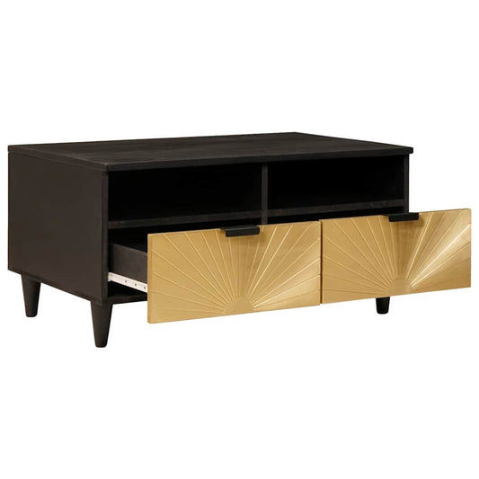 vidaXL Coffee Table Black and Gold 40 x 33 x 46 cm Engineered Wood