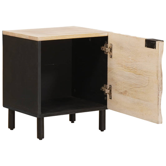 vidaXL Bedside Cabinet White 40 x 33 x 46 cm Solid Mango Wood