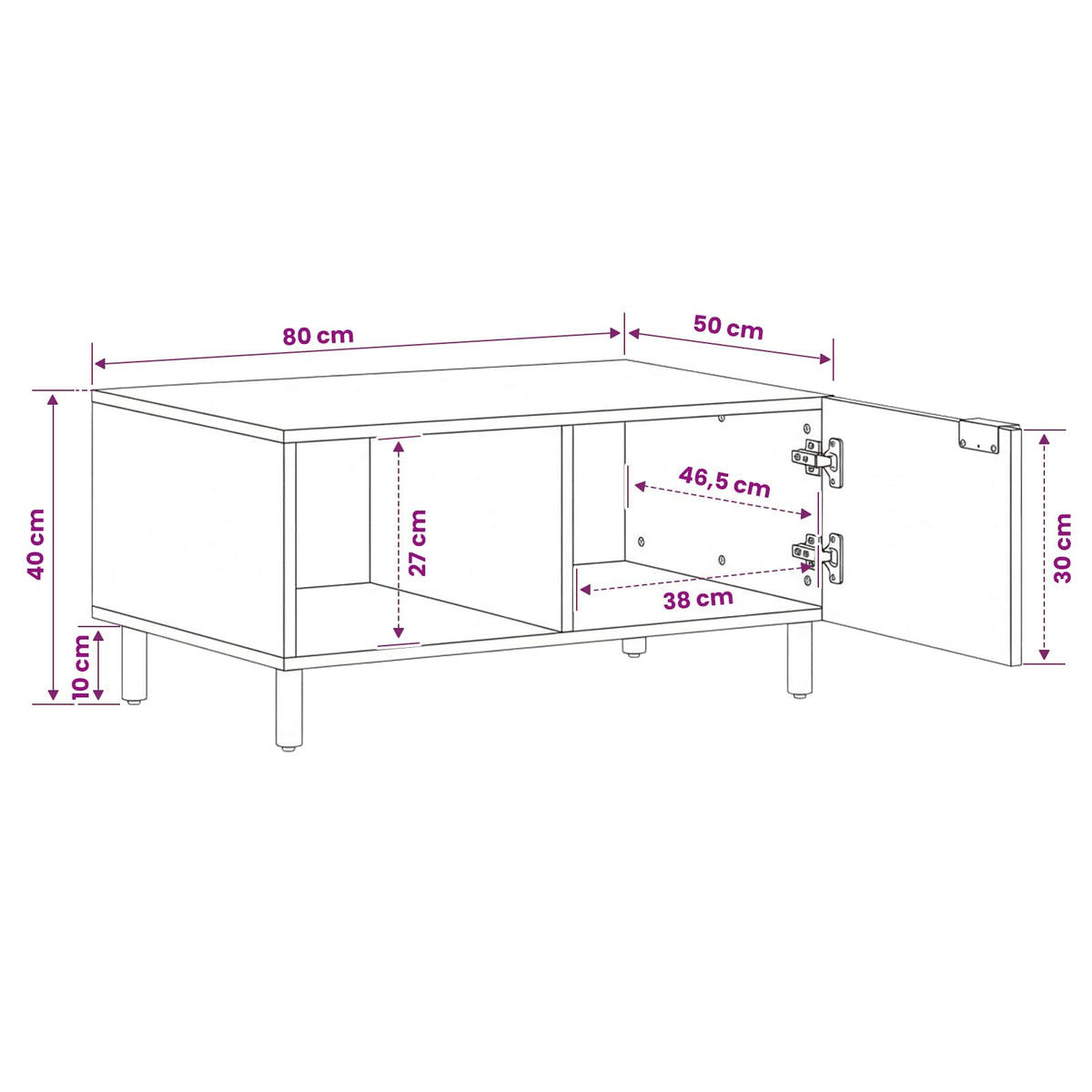 vidaXL Coffee Table Brown 80 x 50 x 40 cm Solid Mango Wood