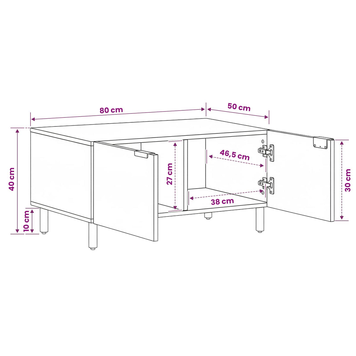 vidaXL Coffee Table Brown 80 x 50 x 40 cm Solid Mango Wood