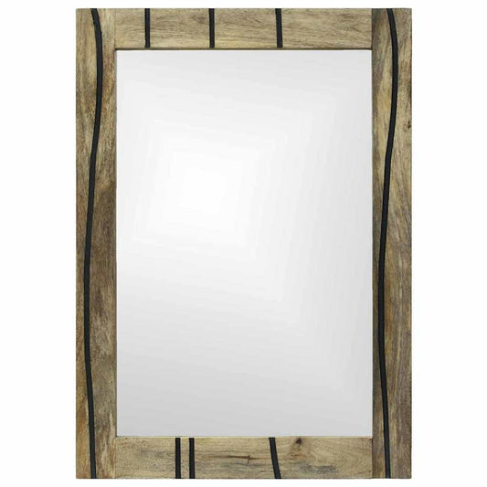 vidaXL Bathroom Mirror Rectangular Natural 50 x 2.5 x 70 cm