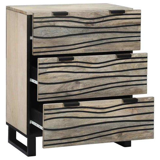 vidaXL Sideboard with Drawer White 60 x 33.5 x 75 cm Solid Mango wood