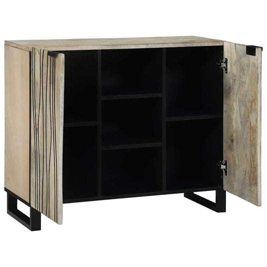 vidaXL Sideboard White 90 x 33 x 75 cm Solid mango wood