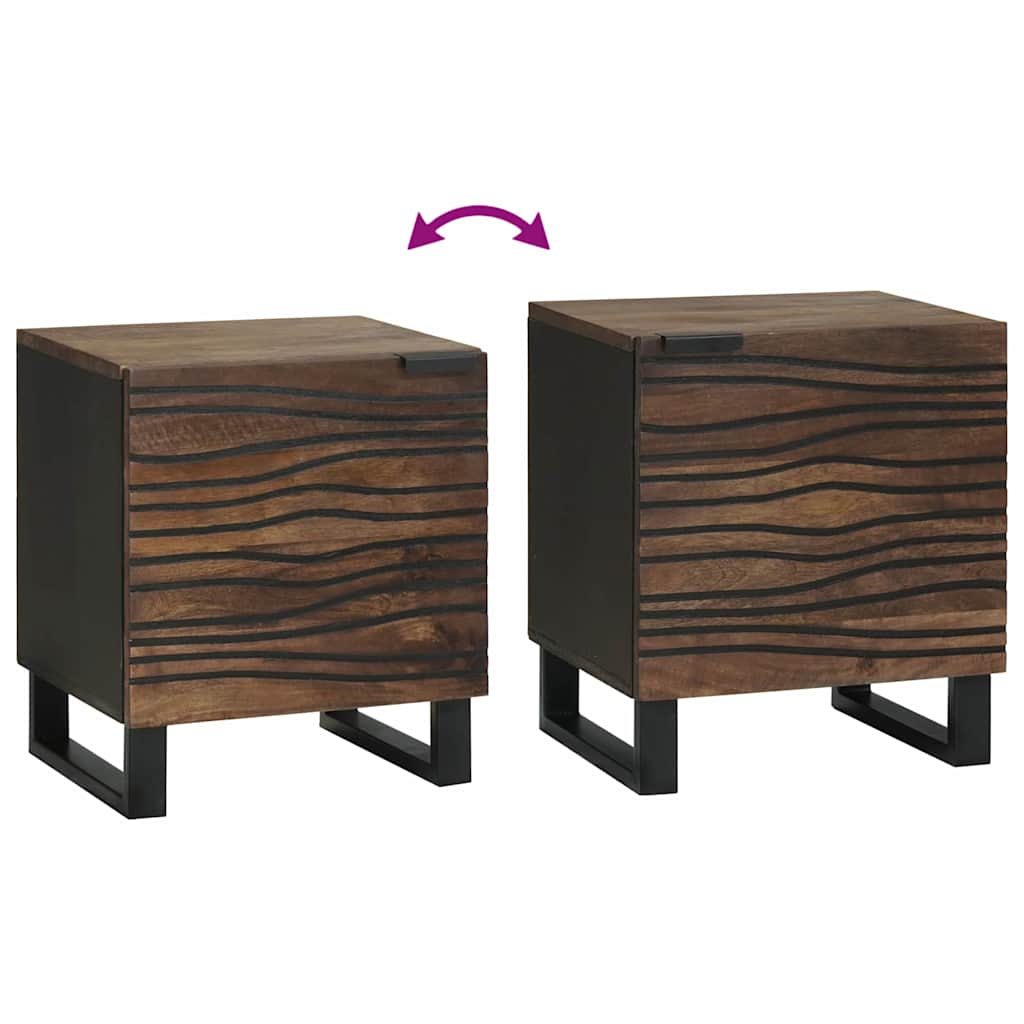 vidaXL Bedside Cabinet 2 pcs Walnut 40 x 33 x 46 cm Engineered Wood