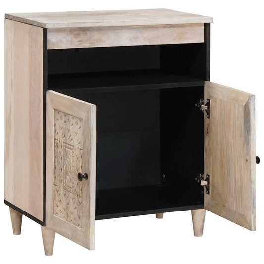 vidaXL Sideboard Bleached White 60 x 33 x 75 cm Solid Mango Wood