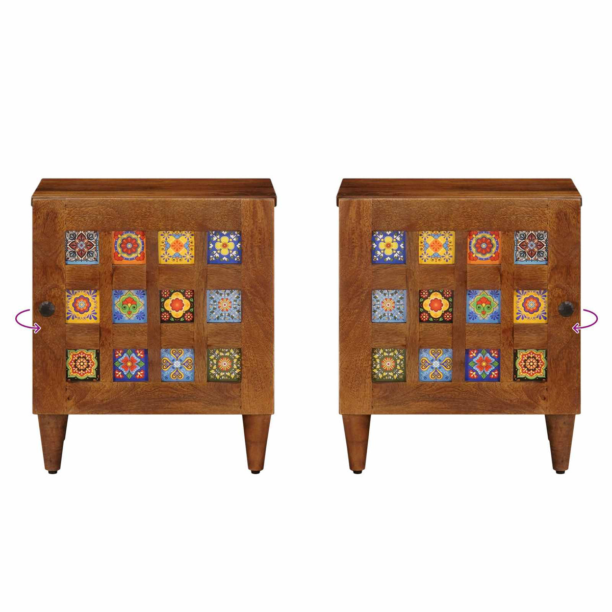 vidaXL Bedside Cabinet Brown 40 x 33 x 46 cm Solid Mango Wood