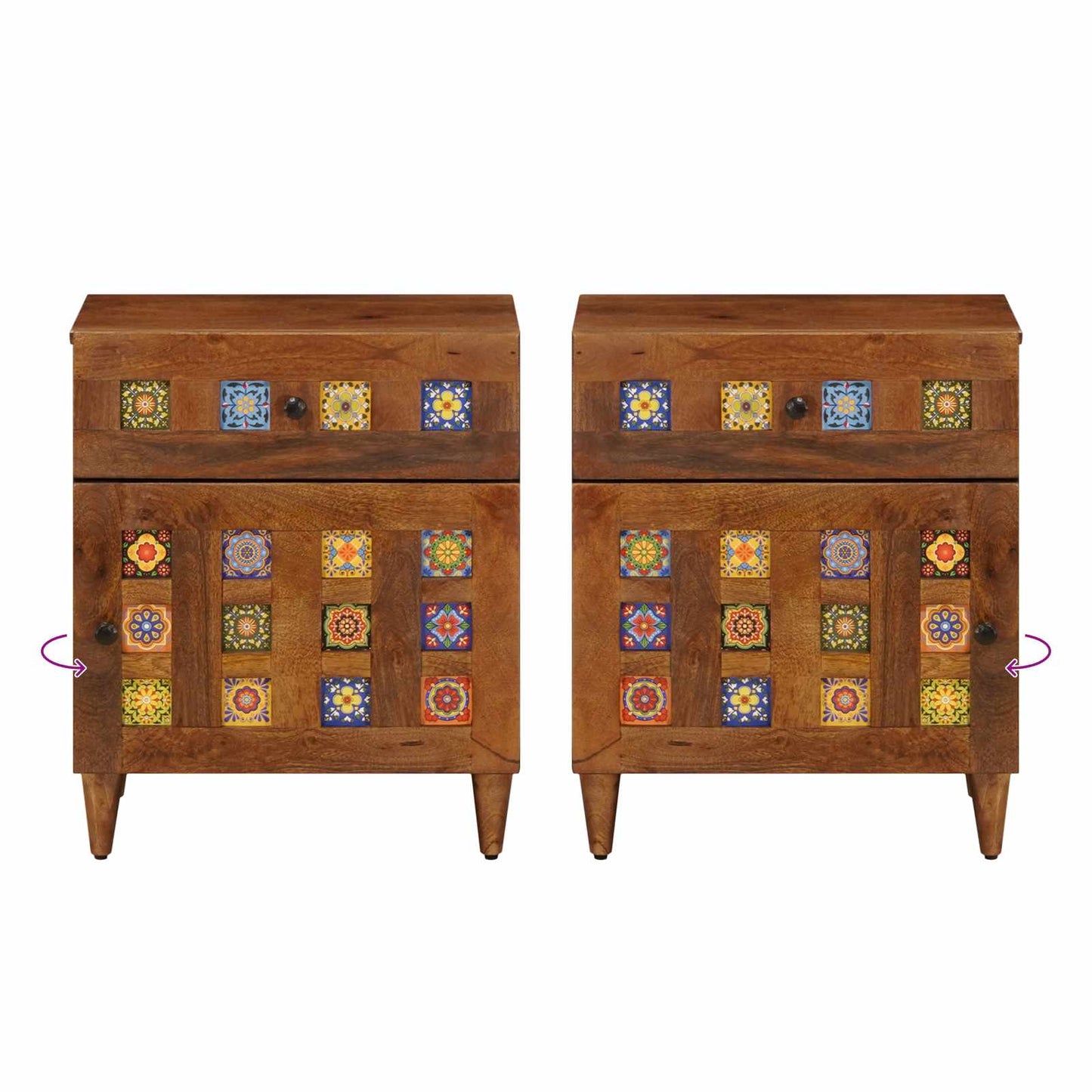 vidaXL Bedside Cabinet Brown 50 x 33 x 60 cm Solid Mango Wood