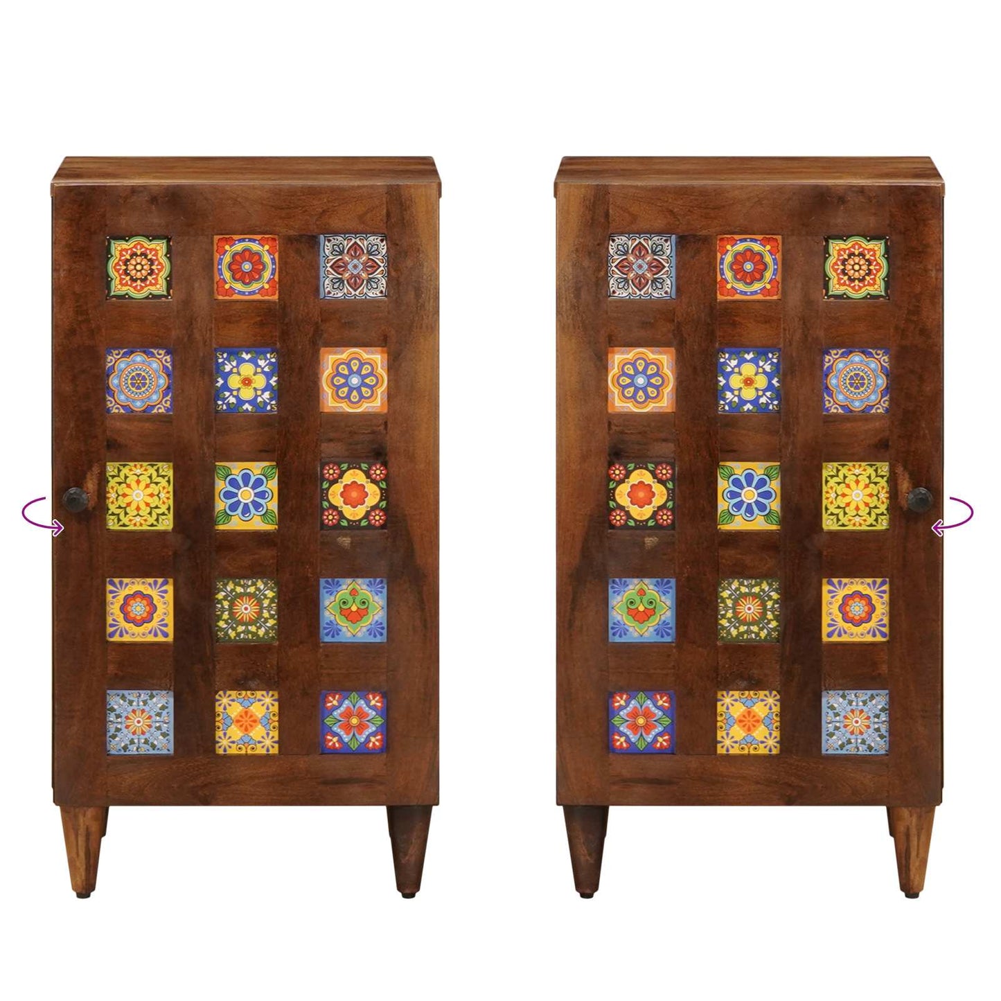 vidaXL Sideboard with Storage Walnut 40 x 33 x 75 cm Solid Mango Wood