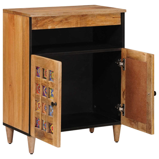 vidaXL Sideboard with Door Natural 60 x 33.5 x 75 cm Solid Mango Wood