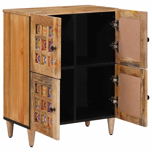 vidaXL Sideboard with Storage Natural 60 x 33 x 75 cm Solid Mango Wood