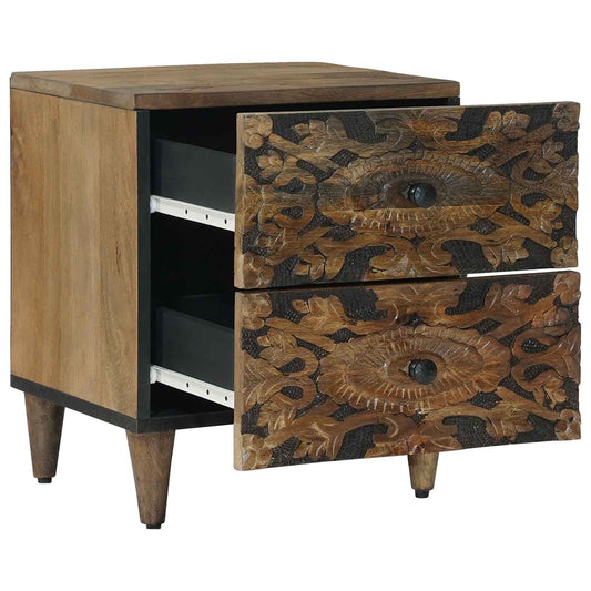vidaXL Bedside Cabinet Brown 40 x 33.5 x 46 cm Solid Mango Wood
