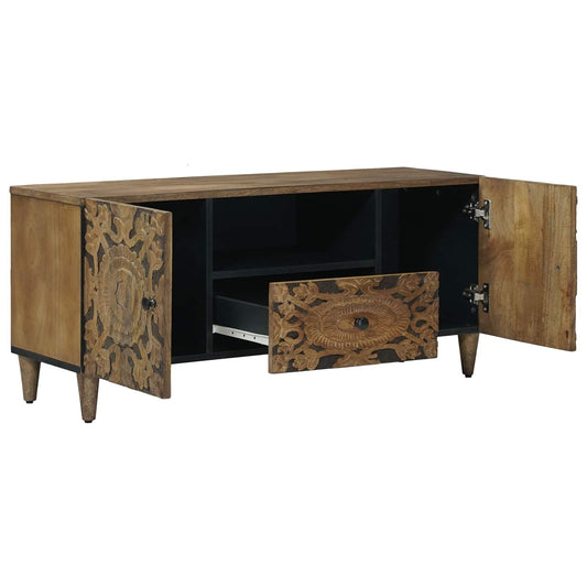vidaXL TV Cabinet with Door Brown 105 x 33.5 x 46 cm Solid Mango Wood