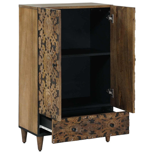 vidaXL High Board with Shelf Brown 60 x 33.5 x 100 cm Solid Mango Wood