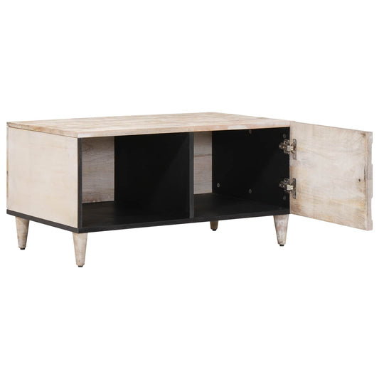 vidaXL Coffee Table White 80 x 50 x 40 cm Solid Mango Wood